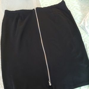 City Chic Black Zipper Skirt